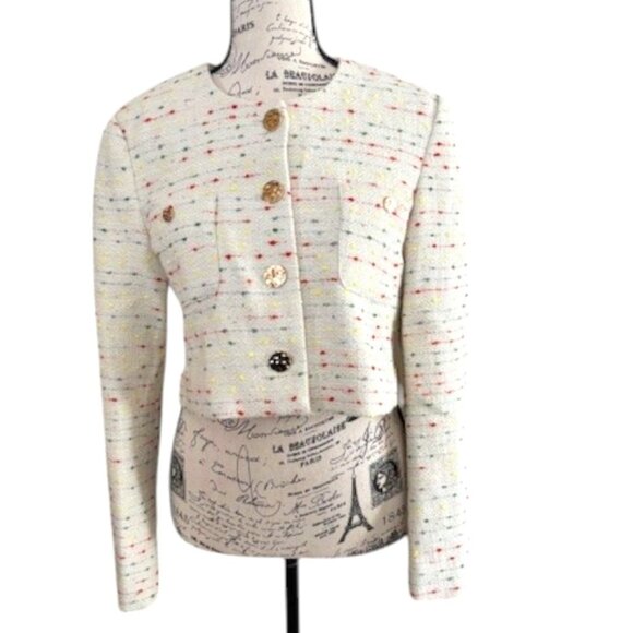 Love Bonito Monroe Tweed Crop Jacket - Picture 1 of 8